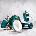Gold-Rim Ceramic Cup & Saucer Set