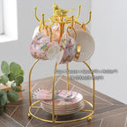 Pink Bird Bone China Coffee Set