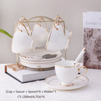 Grace White & Gold Bone China Coffee Set