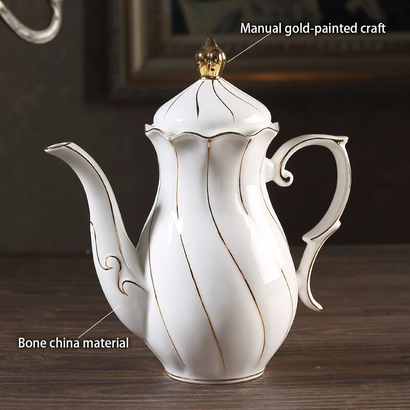 Gold Inlay Bone China Coffee Set