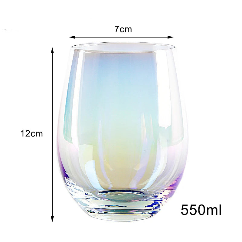 Rainbow Hammered Glass Mug