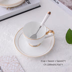 Grace White & Gold Bone China Coffee Set