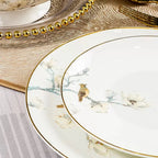 Birds & Blossoms Bone Porcelain Dinner Set – 60 Pieces