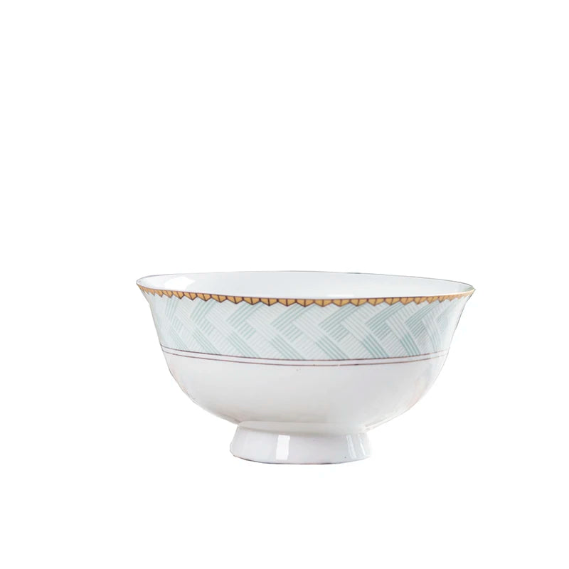 طقم عشاء بورسلين عظمي مرصع بالذهب – 28 قطعة