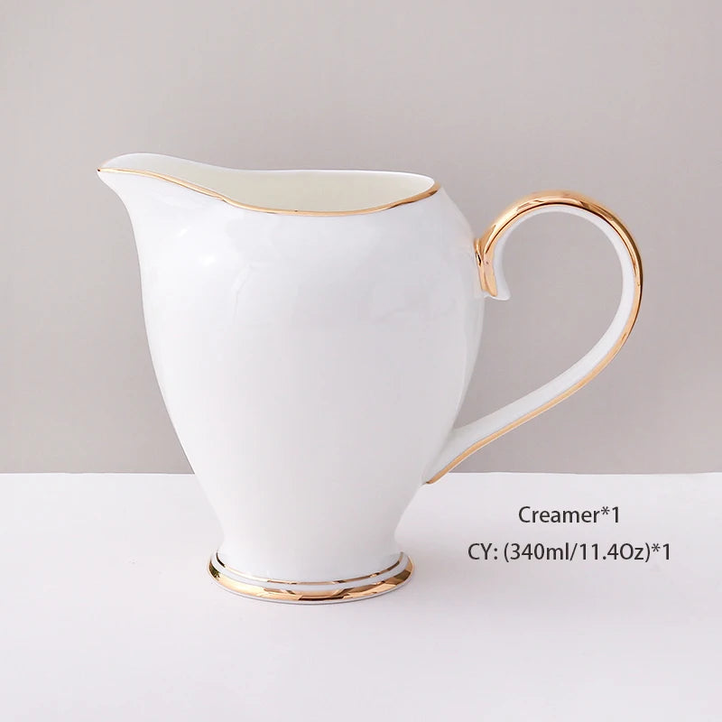 Grace White & Gold Bone China Coffee Set