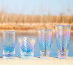 Rainbow Hammered Glass Mug