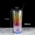 Rainbow Hammered Glass Mug