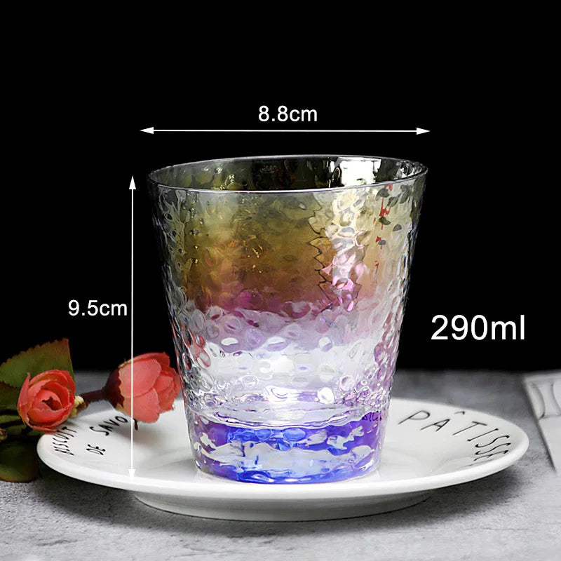 Rainbow Hammered Glass Mug