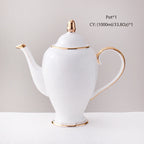 Grace White & Gold Bone China Coffee Set
