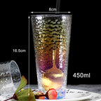 Rainbow Hammered Glass Mug