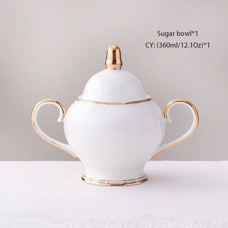 Grace White & Gold Bone China Coffee Set