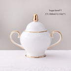 Grace White & Gold Bone China Coffee Set