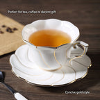Gold Inlay Bone China Coffee Set
