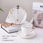 Grace White & Gold Bone China Coffee Set