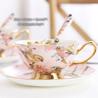 Pink Bird Bone China Coffee Set