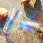 Rainbow Hammered Glass Mug