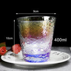 Rainbow Hammered Glass Mug