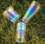 Rainbow Hammered Glass Mug