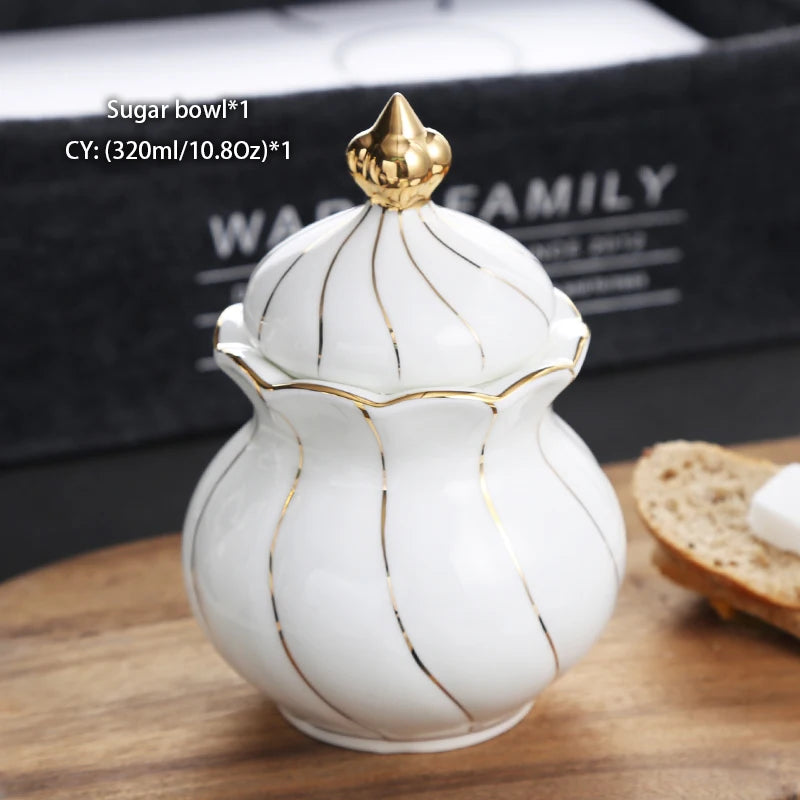 Gold Inlay Bone China Coffee Set