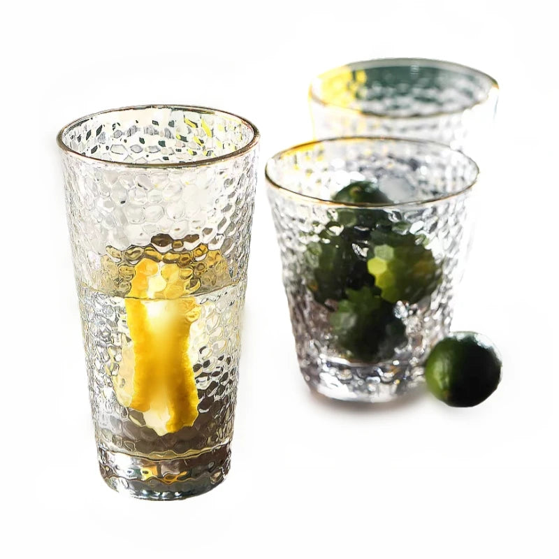 Gold-Edge Glass Cup – 300 / 330 ml