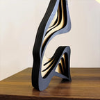 Abstract wooden sculpture – angle view