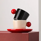 Cream Ceramic Water Set with Beaded Cup
