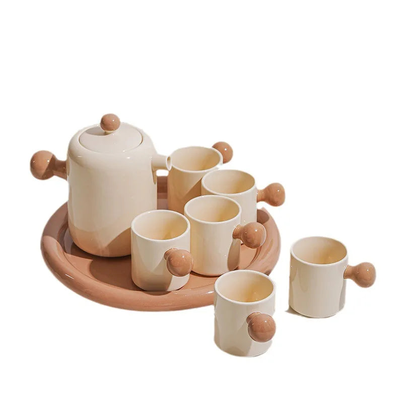 Ceramic Water Pitcher & Cup Set