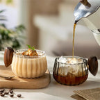 Heat-Resistant Glass Mug with Wooden Handle
