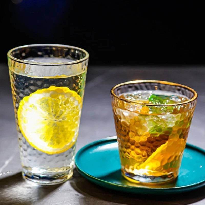 Gold-Edge Glass Cup – 300 / 330 ml