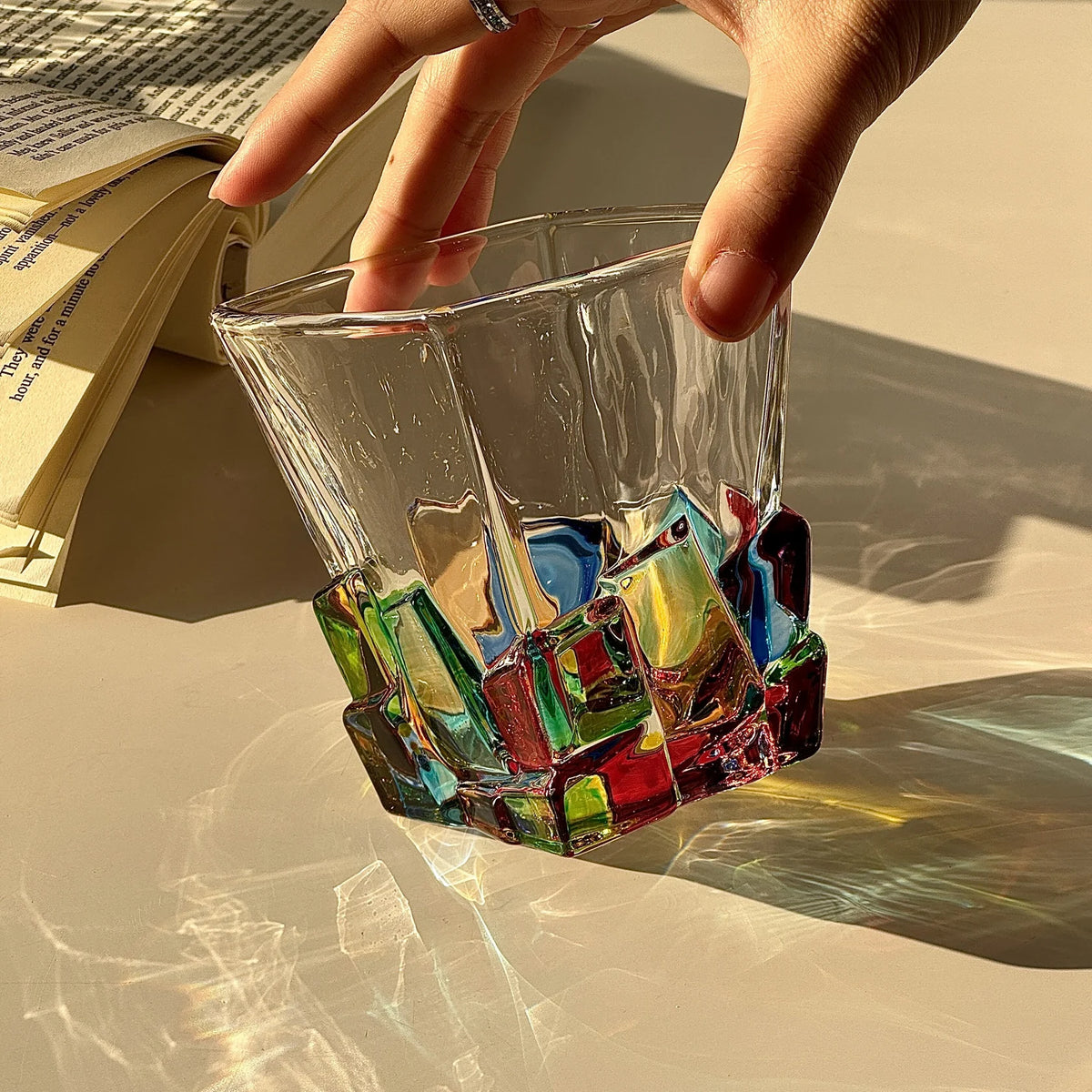 Gem Ice-Cube Glass Cup
