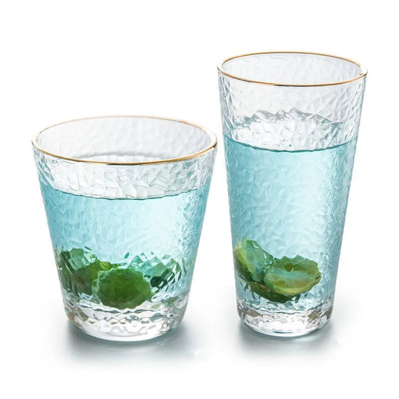 Gold-Edge Glass Cup – 300 / 330 ml