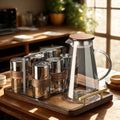 Heat-Resistant Glass Pitcher & Cup Set