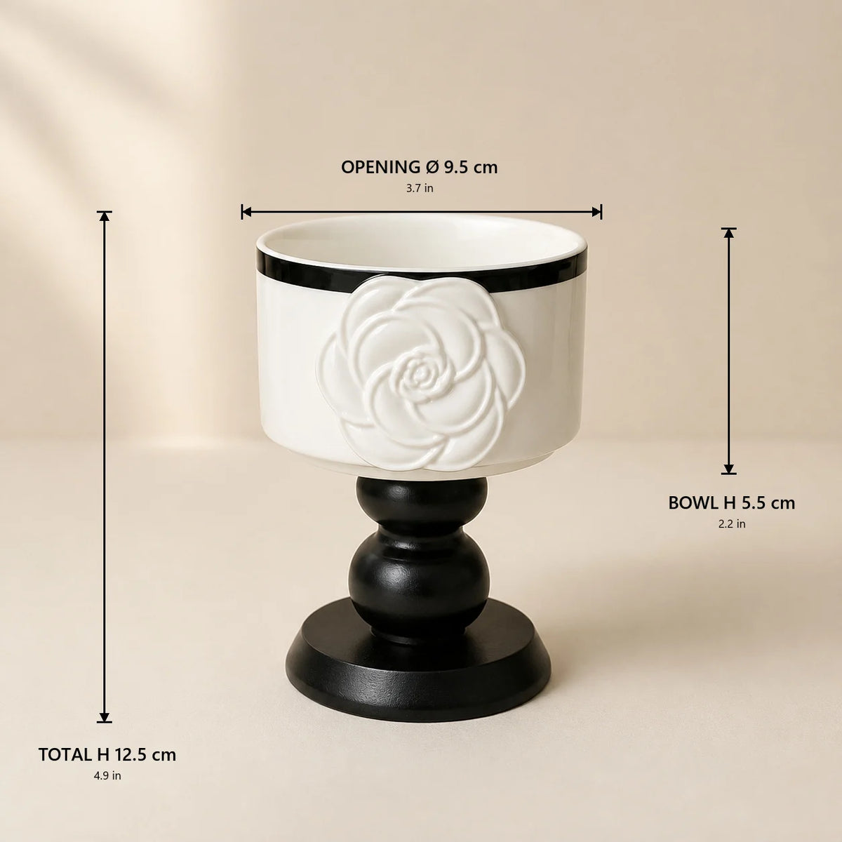 Vintage Camellia Embossed Ceramic Mug with Saucer
