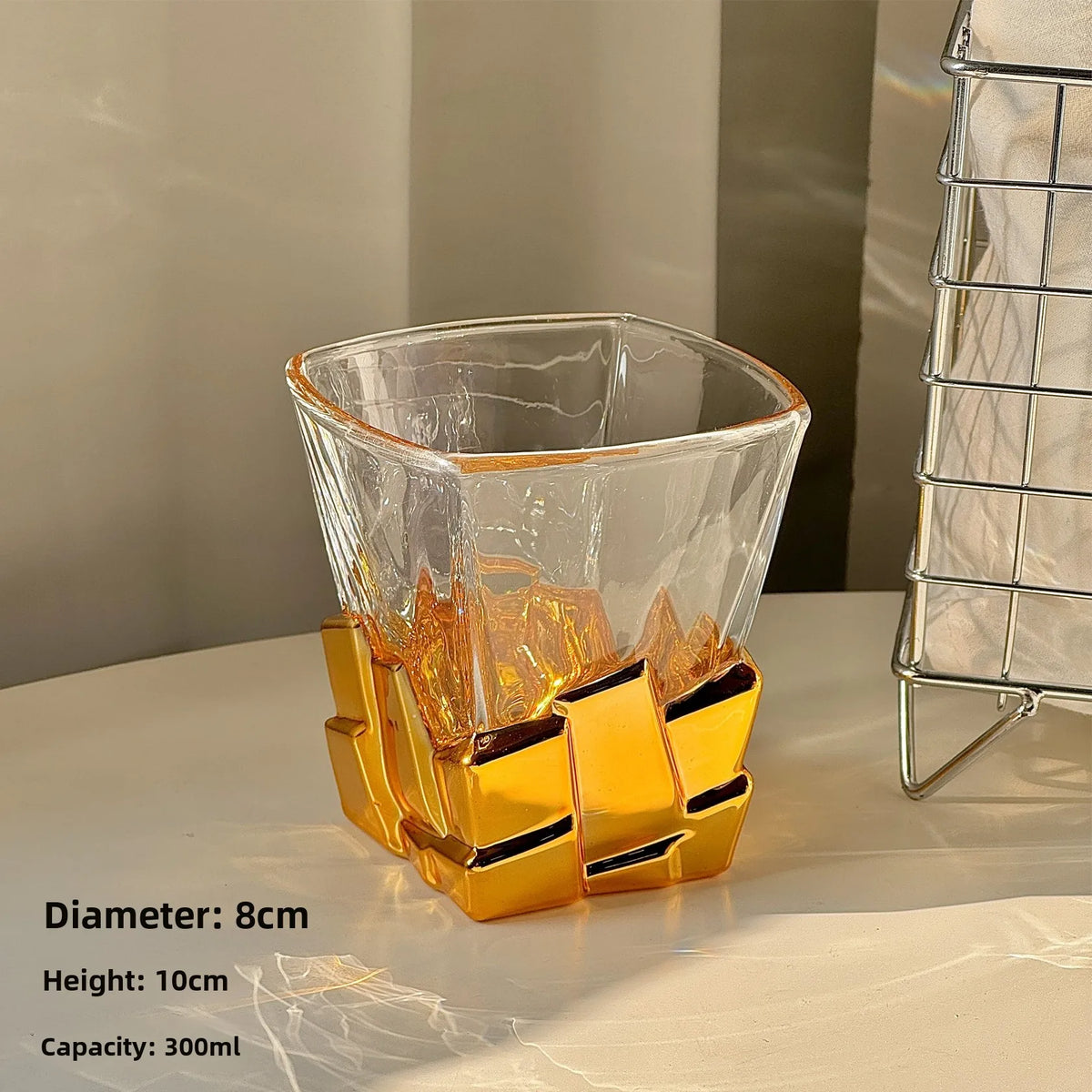Gem Ice-Cube Glass Cup