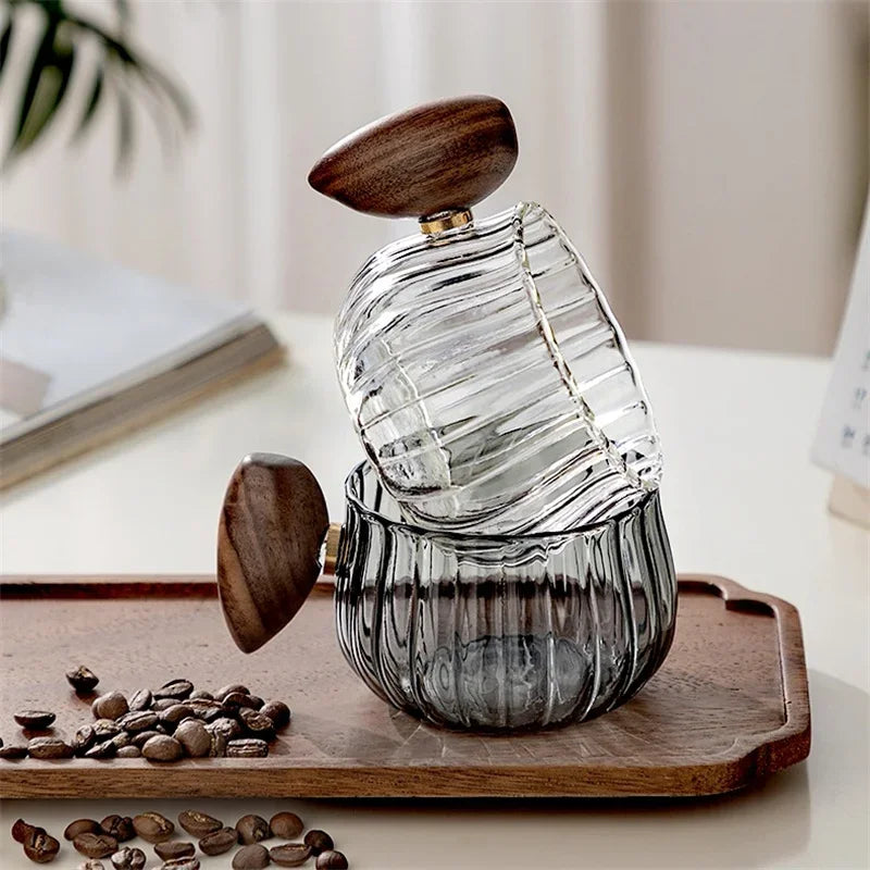 Heat-Resistant Glass Mug with Wooden Handle