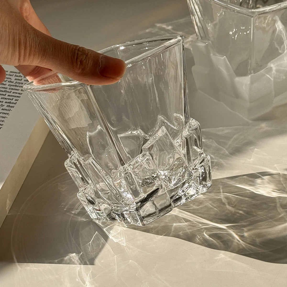Gem Ice-Cube Glass Cup