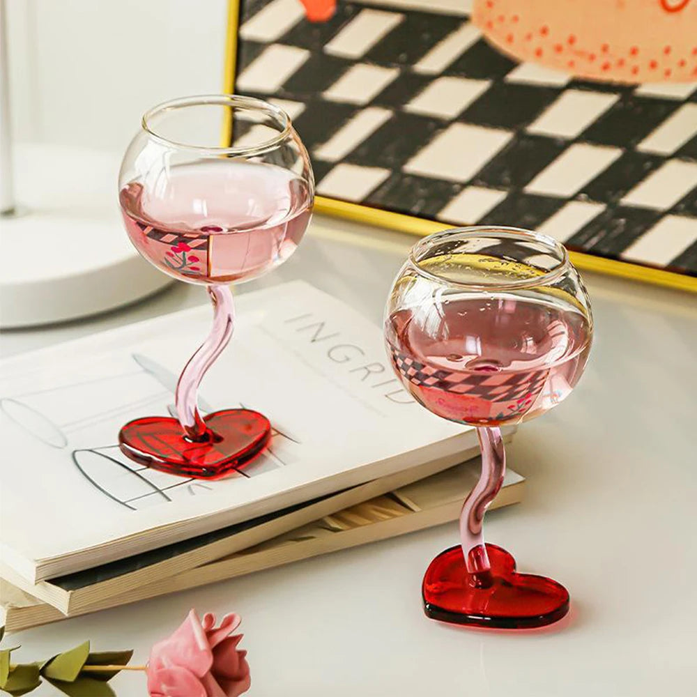 Heart-Shaped Wine Goblet
