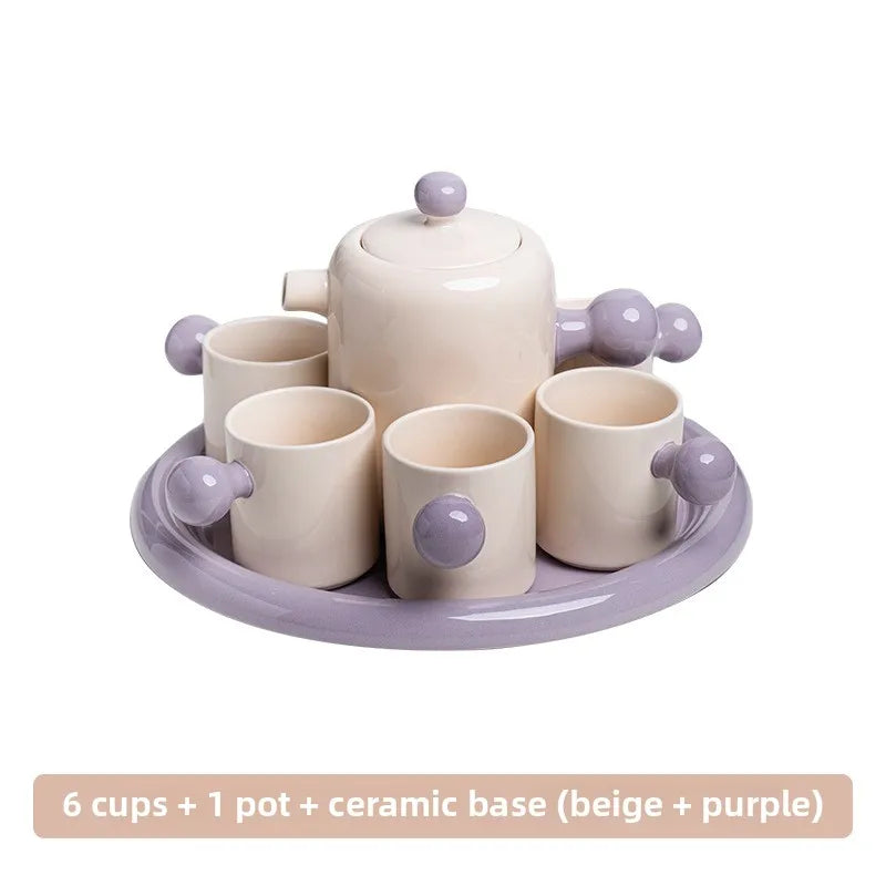 Ceramic Water Pitcher & Cup Set