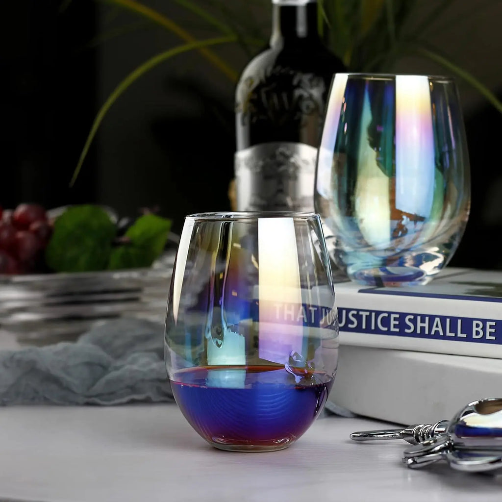 Iridescent Rainbow Wine Glasses – Set of 2 or 4