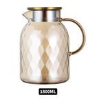 Amber Diamond-Texture Glass Teapot