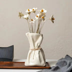 Decorative desktop home ceramic vases and glass flower vases, hydrophilic money bag shaped vases, flower living room decoration