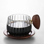 Heat-Resistant Glass Mug with Wooden Handle