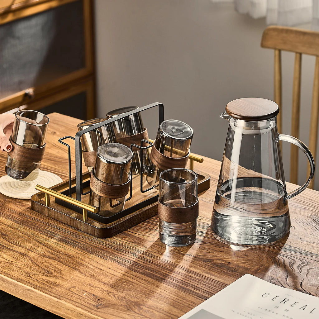 Heat-Resistant Glass Pitcher & Cup Set