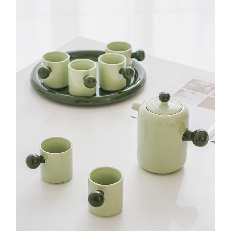 Ceramic Water Pitcher & Cup Set