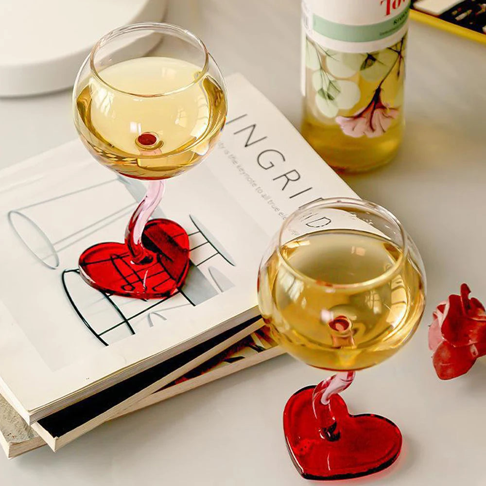 Heart-Shaped Wine Goblet