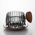 Heat-Resistant Glass Mug with Wooden Handle