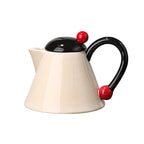 Cream Ceramic Water Set with Beaded Cup