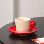 Cream Ceramic Water Set with Beaded Cup