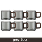Glass Espresso Cup Set with Walnut Handle – 120 ml