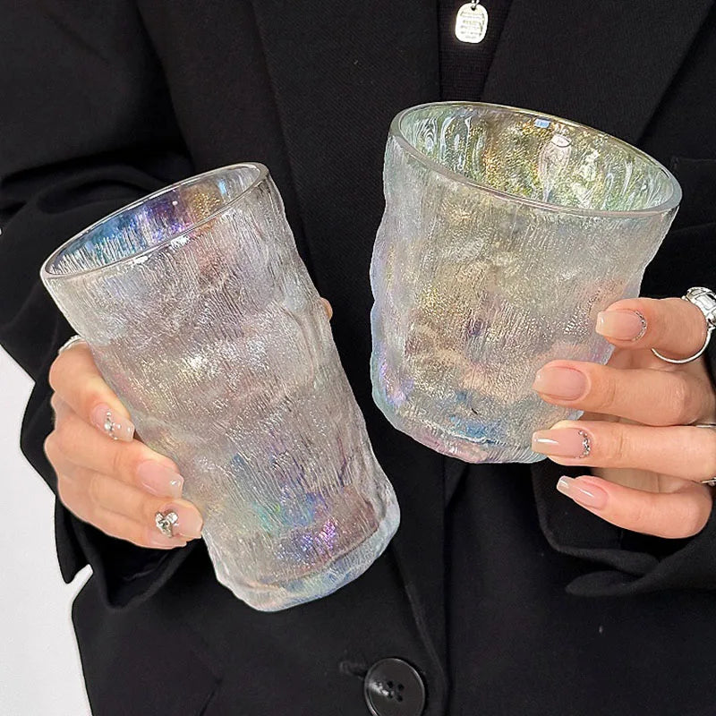 Colourful Glacier Glass Tumblers – Set of 2